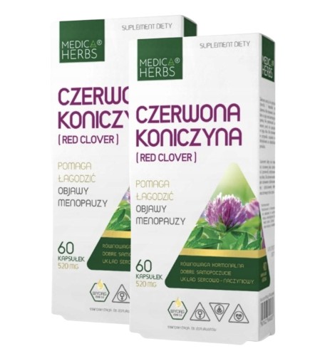 2x Czerwona koniczyna -MENOPAUZA NA DOBRY SEN Medica Herbs 120 kapsułek