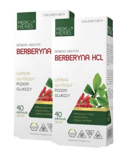 2x Berberyna Medica Herbs 80 kapsułek