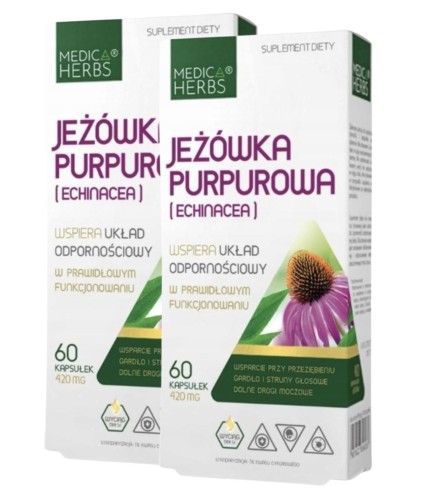 2x Jeżówka purpurowa echinacea ODPORNOŚĆ Medica Herbs 120 kapsułek