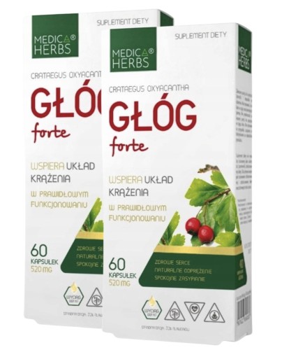 2x Głóg forte - serce krążenie Medica Herbs 120 kaps.