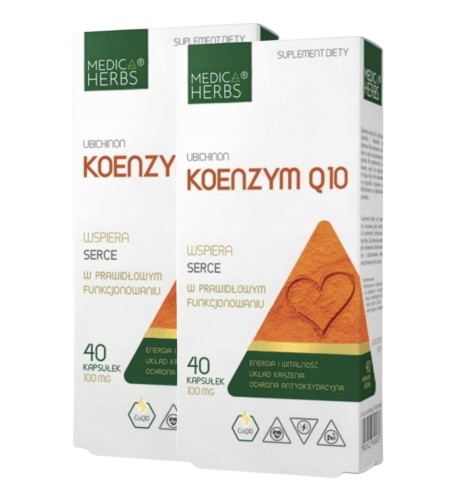 2x Koenzym Q10 NA SERCE I KRĄŻENIE Medica Herbs 80 kapsułek