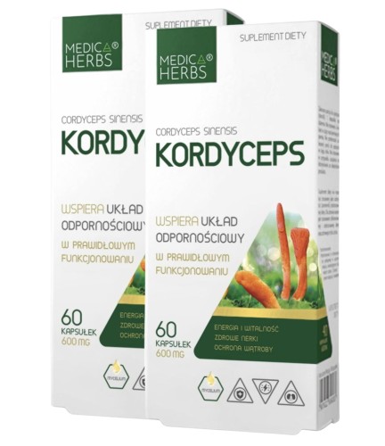 2x Kordyceps ZDROWA WĄTROBA NERKI ODPORNOŚĆ Medica Herbs 120 kapsułek