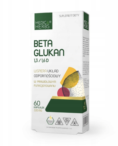 Beta glukan 1,3/1,6D NA ODPORNOŚĆ Medica Herbs 60 kapsułek