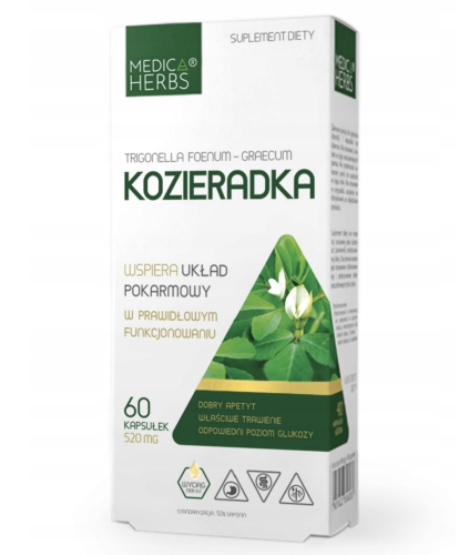 Kozieradka NA UKŁĄD POKARMOWY Medica Herbs 60 kapsułęk