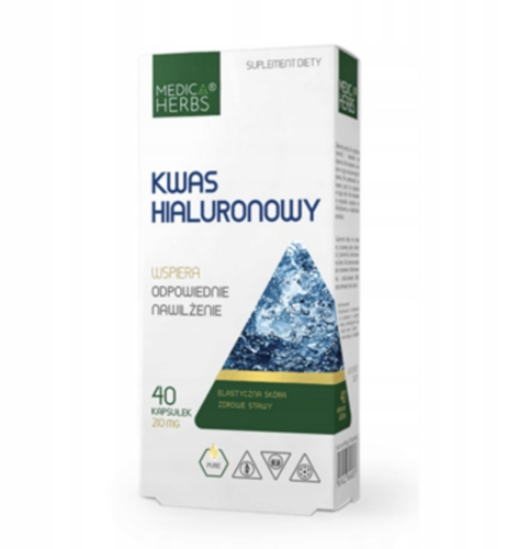 Kwas hialuronowy WSPARCIE SKÓRY I STAWÓW Medica Herbs 40 kapsułek