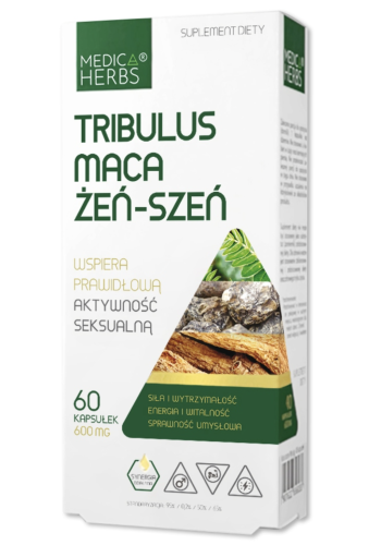 Tribulus Maca Żeń-Szeń WSPARCIE WITALNOŚCI Medica Herbs 60 kapsułek