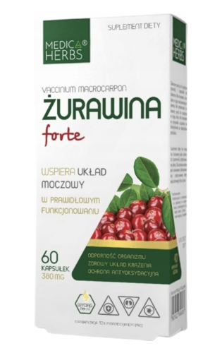 Żurawina Forte WSAPRCIE UKŁADU MOCZOWEGO Medica Herbs 60 kapsułek