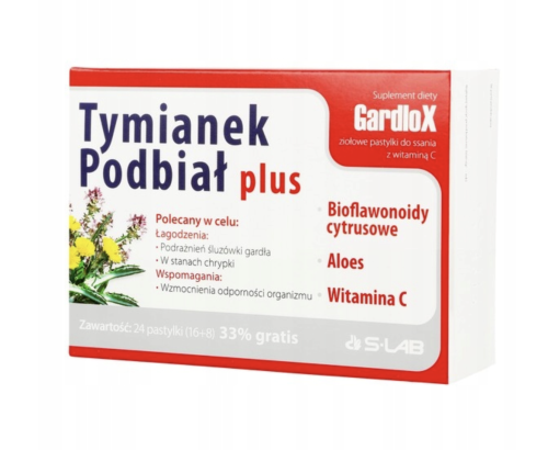Gardlox tymianek podbiał plus NA ODPORNOŚC I WZMOCNIENIE 24 pastylki