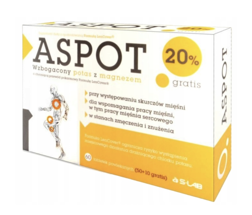 ASPOT WSPARCIE MIĘŚNI POTAS Z MAGNEZEM 60 tabletek