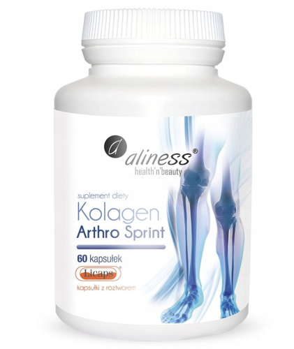 Kolagen Arthro Sprint KWAS HIALURONOWY NAWILŻENIE CHRZĄSTEK I KOŚCI 60 kapsułek Aliness