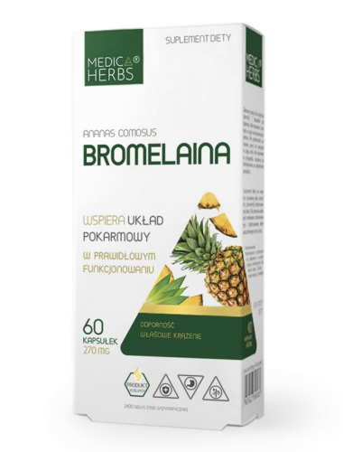Bromelaina WSPARCIE TRAWIENIA I ODPORNOŚCI Medica Herbs 60 kapsułek