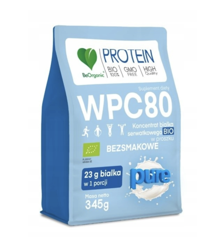 Odżywka białkowa serwatkowe WPC 80 PURE DLA OSÓB AKTYWNYCH FIZYCZNIE 345g BeOrganic