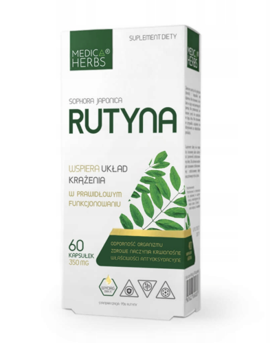 Rutyna WSPARCIE NACZYŃ KRWIONOŚNYCH I OCHRONA KOMÓREK 60 kapsułek Medica Herbs