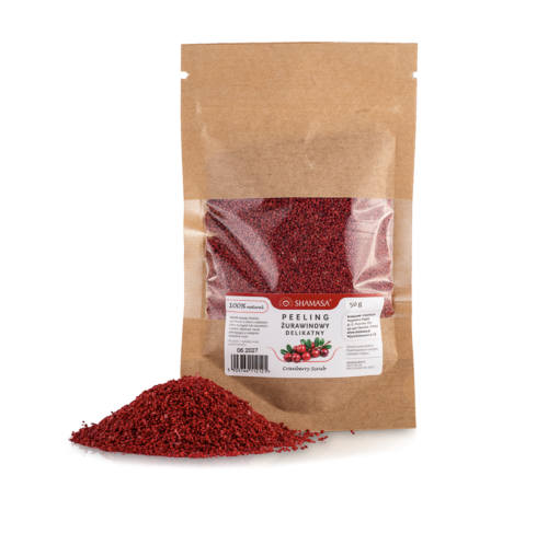 Peeling żurawinowy DELIKATNY DLA SKÓRY WRAŻLIWEJ I NACZYNKOWEJ 50g Shamasa