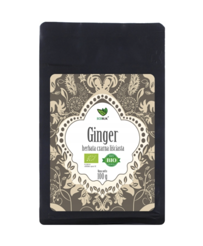 Ecoblik Herbata GINGER LIŚCIASTA HERBATA CZARNA Z IMBIREM ROZGRZEWAJĄCA 100g