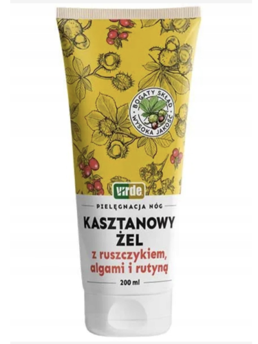 Kasztanowy żel z ruszczykiem algami i rutyną PIELĘGNACJA NÓG PĘKAJĄCE NACZYNKA 200ml