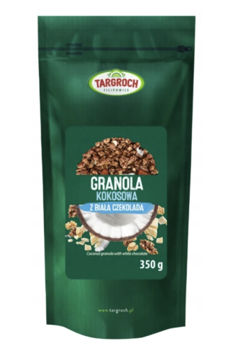 Granola kokosowa z białą czekoladą 350g Targroch