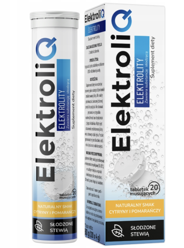 ElektroliQ elektrolity smak cytryna - pomarańcza NAWODNIENIE ORGANIZMU 20 szt. BioceriQ