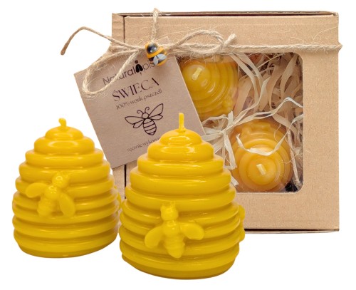 Świeca ZESTAW UL PSZCZOŁA 100% Wosk Pszczeli Naturalna EKO Prezent 6h