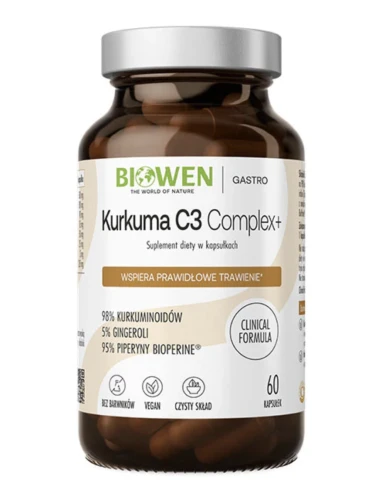 Kurkuma C3 Complex + 60 kapsułek Biowen trawienie, wątroba