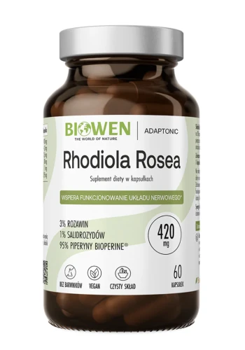 Rhodiola Rosea (Różeniec Górski) 420 mg 60 kapsułek Biowen energia 