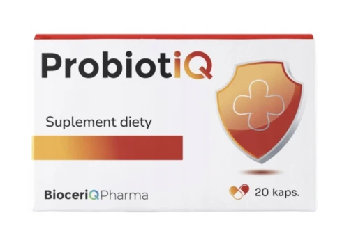 ProbiotiQ WSPARCIE MIKROFLORY JELITOWEJ PODCZAS I PO ANTYBIOTYKOTERAPII 20kapsułek BioceriQ