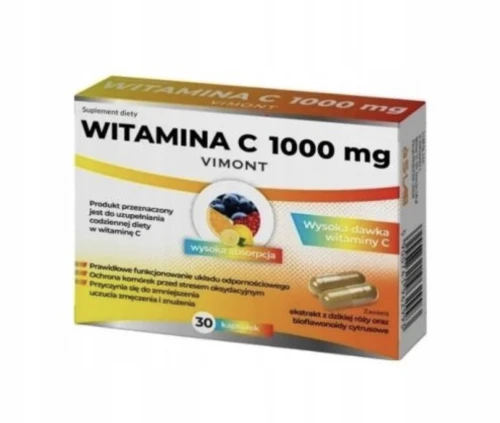 Witamina C VIMONT 1000mg WSPARCIE ODPORNOŚCI I OCHRONA PRZED STRESEM 30 kaps