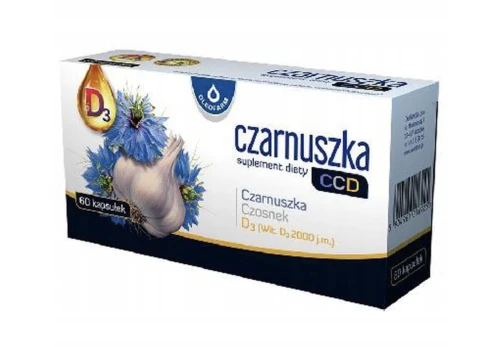 Czarnuszka NATURALNE WSPARCIE ODPORNOŚCI WITAMINA D3 60 kapsułek Oleofarm