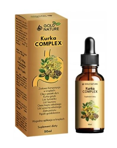 Kurka COMPLEX  ZIOŁOWE WSPARCIE RÓWNOWAGI JELIT I KOMFORTU TRAWIENNEGO Gold Nature 50ml