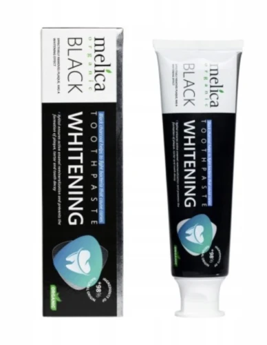 Pasta do Zębów NATURALNE WYBIELANIE I GŁĘBOKIE OCZYSZCZENIE UŚMIECHU bez fluoru 100ml Melica Organic