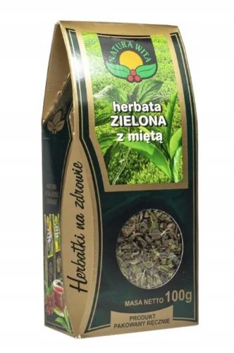 HERBATA ZIELONA Z MIĘTĄ 100g NATURA WITA