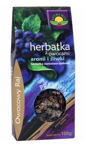 HERBATA Z OWOCAMI ARONII I ŚLIWKI 100 g NATURA WITA