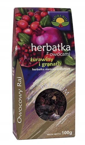 HERBATA Z OWOCAMI ŻURAWINY I GRANATU 100g NATURA WITA