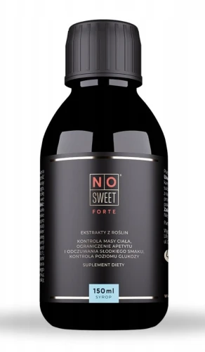 NO-sweet® FORTE SYROP WSPARCIE KONTROLI ŁAKNIENIA I OGRANICZENIA OCHOTY NA SŁODYCZE 150 ML