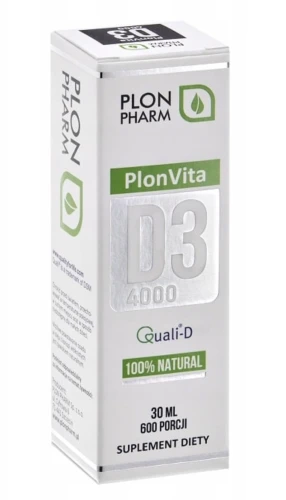 WITAMINA D3 4000 IU WSPARCIE ODPORNOŚCI I KOŚCI Plon Pharm 30ml