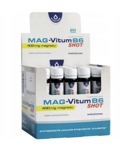 Mag-Vitum B6 shot MAGNEZ I WITAMINA B6 W WYGODNEJ FORMIE SHOTA  20 x 25 ml