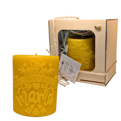 Świeca WOSK PSZCZELI 100% NATURALNA EKO PREZENT Dzień Matki Urodziny 260g