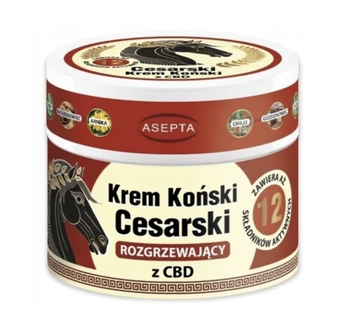 Krem koński ROZGRZEWAJĄCY cesarski Z CBD  DO MASAŻU MIĘŚNI, STAWÓW I ŚCIĘGIEN 150ml