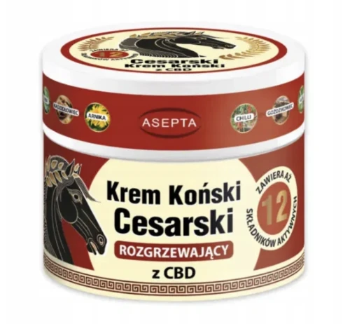 Krem koński cesarski ROZGRZEWAJĄCY Z CBD DO MASAŻU 50ml