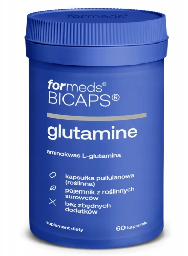 FORMEDS BICAPS GLUTAMINE – L-GLUTAMINA WSPARCIE REGENERACJI, MIĘŚNI I UKŁADU POKARMOWEGO 60 KAPSUŁEK