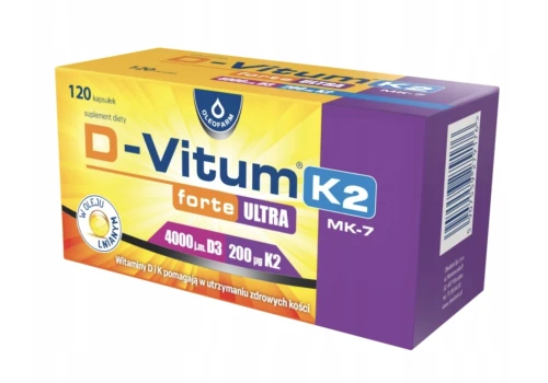 D-VITUM FORTE ULTRA 4000 IU + K2 MK-7 120 KAPSUŁEK