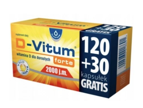 D-VITUM FORTE MAX 4000 IU + K2 MK-7 NA KOŚCI I MIĘŚNIE 120 KAPSUŁEK