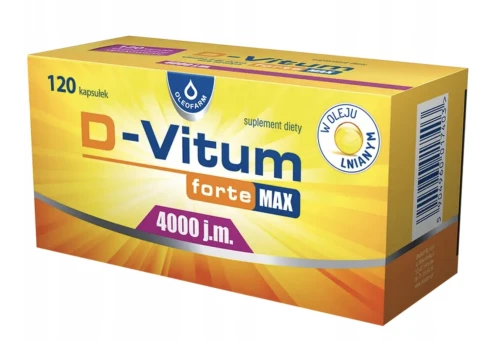 D-VITUM FORTE MAX 4000 IU NA ODPORNOŚĆ KOŚCI I MIĘŚNIE 120 KAPSUŁEK
