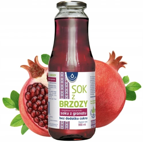 Sok z brzozy z granatem bez dodatku cukru 990 ml