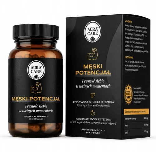 Aura Care Męski Potencjał ENERGIA, LIBIDO I WITALNOŚĆ 60 kapsułek