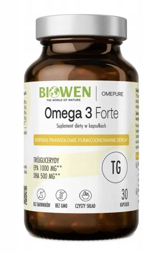 Omega 3 Forte WYSOKA DAWKA EPA I DHA 30 kapsułek Biowen