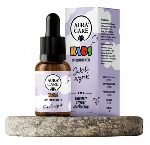 Sokoli Wzrok Kids krople z luteiną, borówką, marchwią i Omega-3 15ml Aura Care