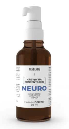 HerbLabs NEURO 30 ml – Grzyby Witalne na Koncentrację i Skupienie