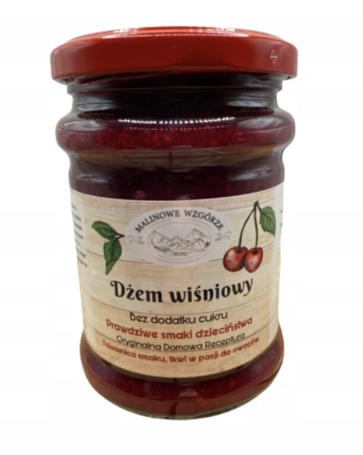 Malinowe Wzgórze Dżem Wiśniowy Bez Cukru 270 g 97% Owoców Naturalny