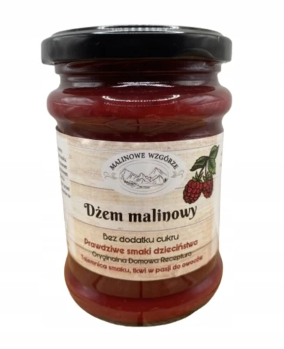 Malinowe Wzgórze Dżem Malinowy Bez Cukru 270 g 97% Owoców Naturalny